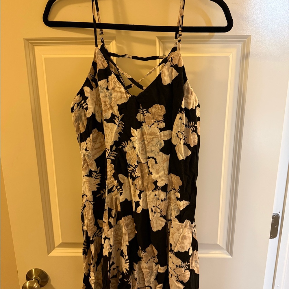 Papaya Black and Cream Floral Mini Dress